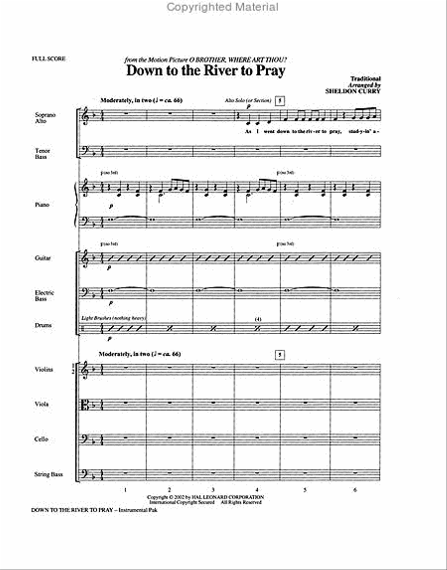 Down to the River to Pray - Instrumental Pak Choir scores gallery preview page 3