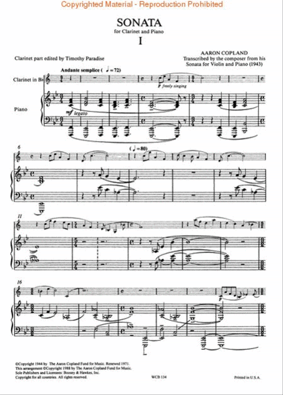 Sonata Sonata Clarinet Solo scores gallery preview page 2