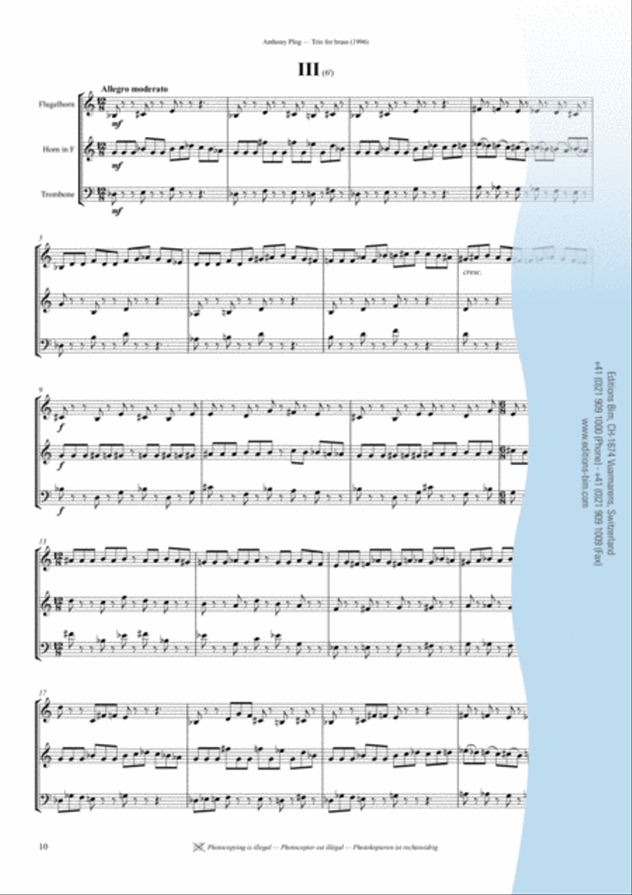 Trio for brass Trio for brass Horn scores gallery preview page 6