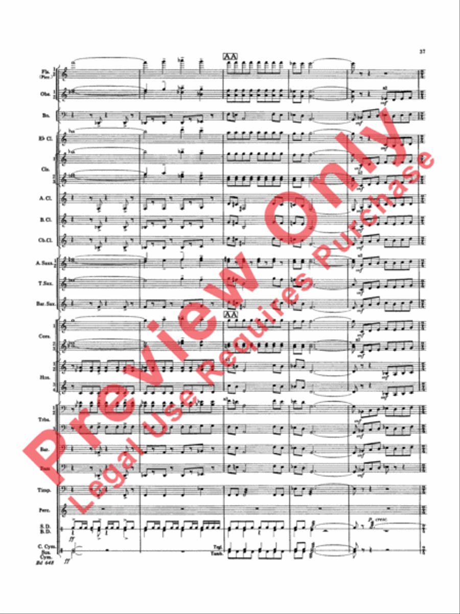 Overture Jubiloso Concert Band scores gallery preview page 40