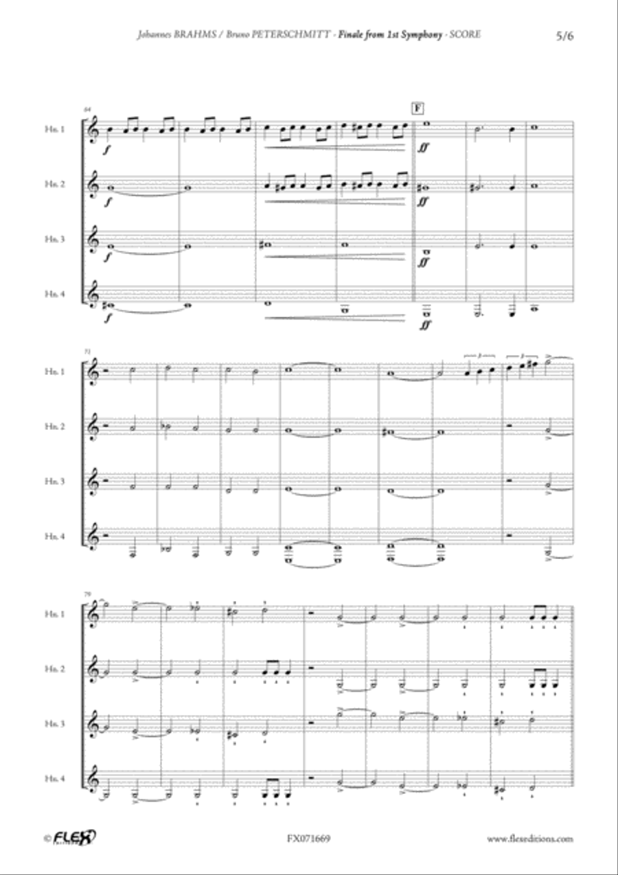 Finale from 1st Symphony Finale from 1st Symphony French Horn Quartet scores gallery preview page 5