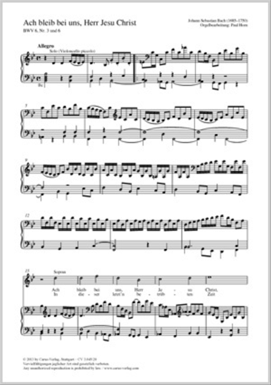 O stay with us, Lord Jesus Christ! (Ach bleib bei uns, Herr Jesu Christ) 4-Part scores gallery preview page 1