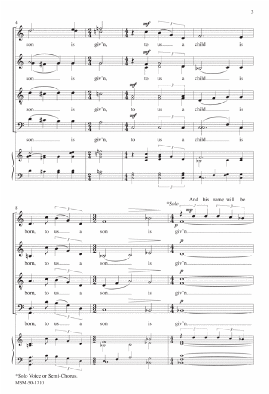 To Us a Child Is Born Divisi scores gallery preview page 3