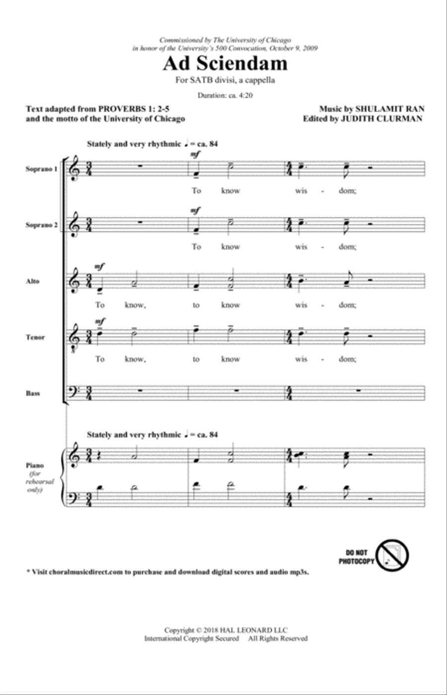 Ad Sciendam 4-Part scores gallery preview page 1