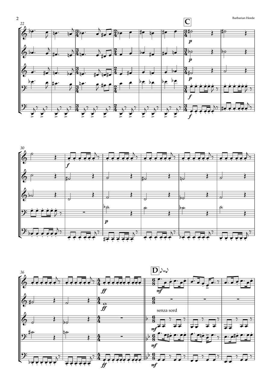 Barbarian Horde Brass Ensemble scores gallery preview page 2