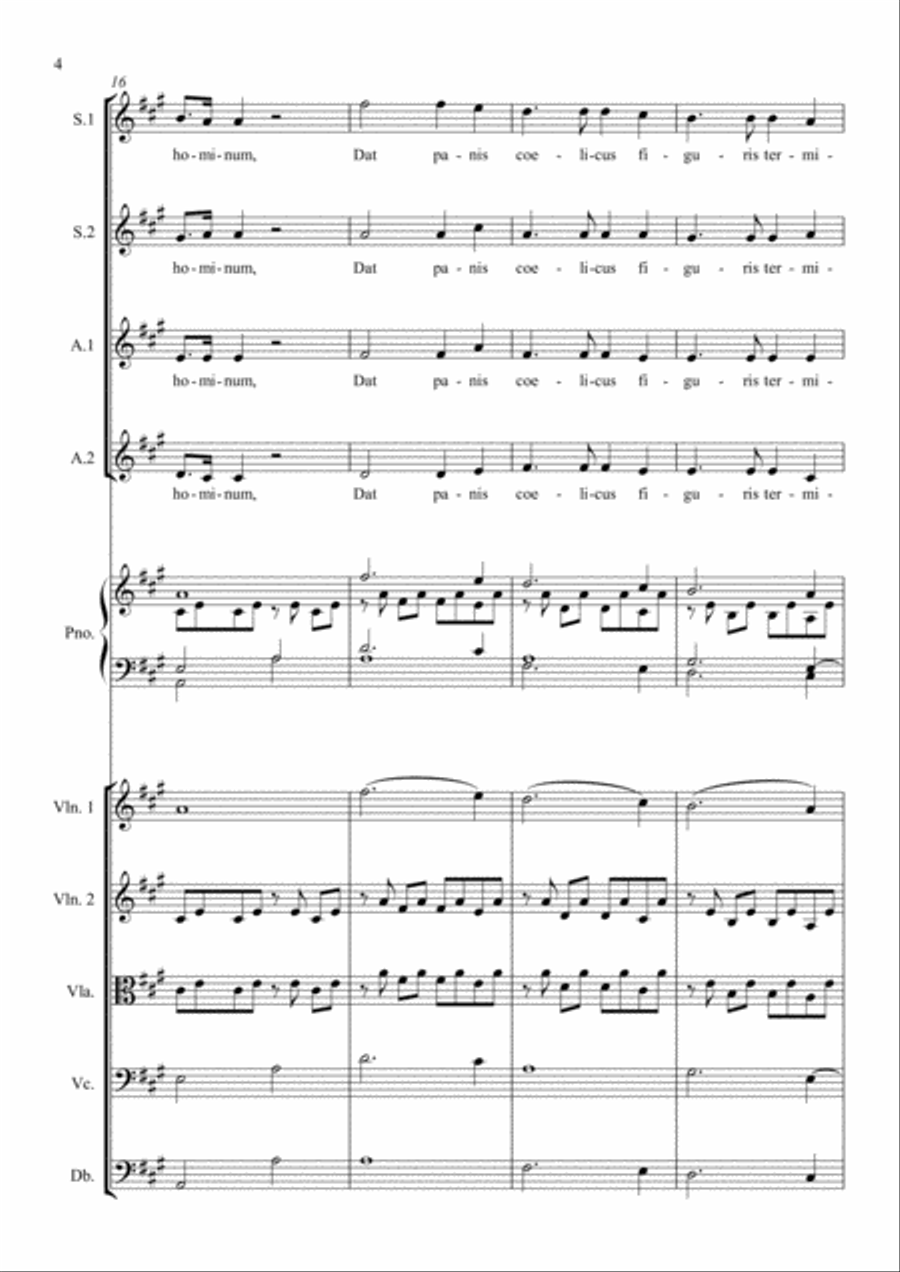 Panis Angelicus (SSAA, Piano and Strings) by Cesar Franck SSAA scores gallery preview page 4