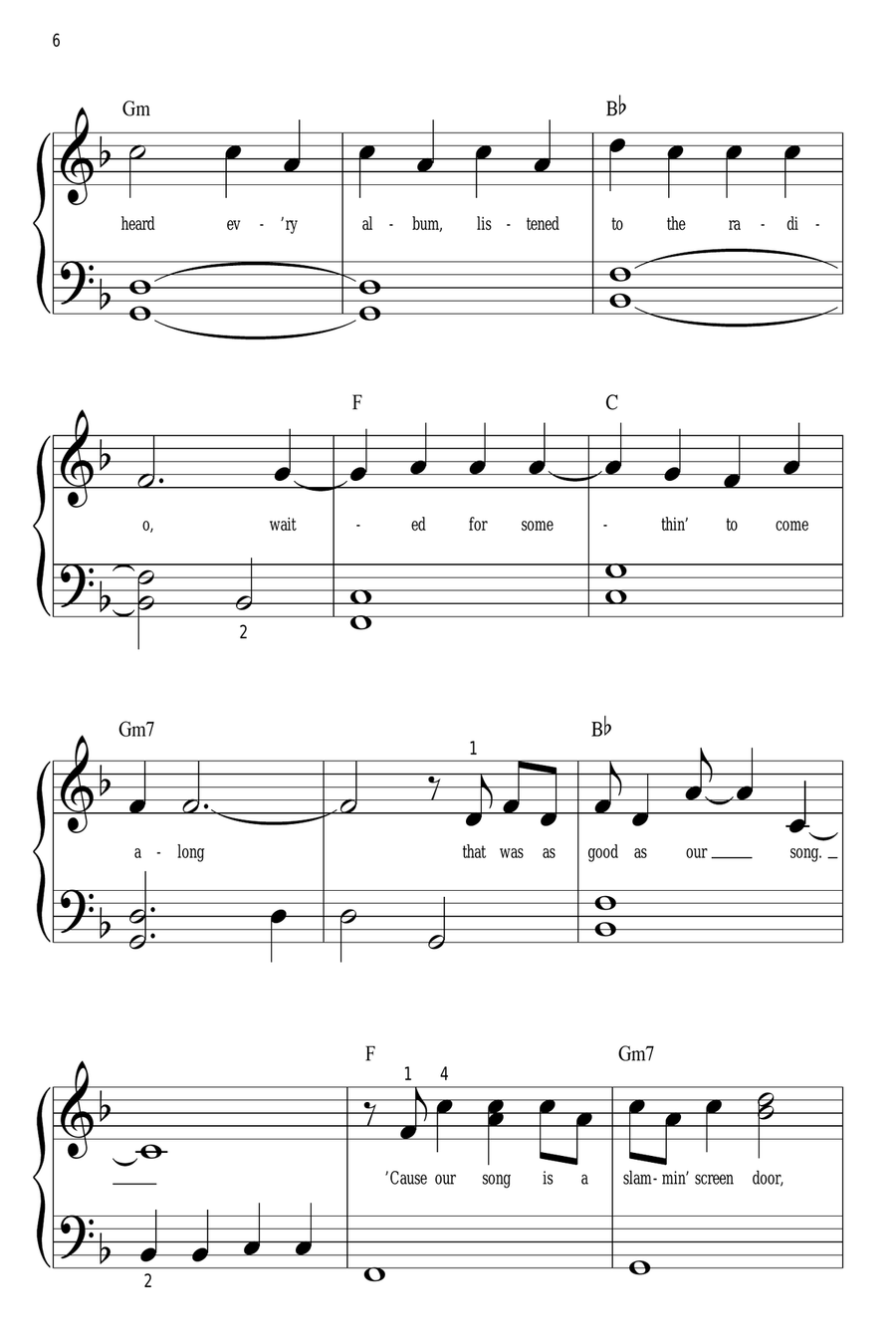 Our Song Easy Piano scores gallery preview page 6