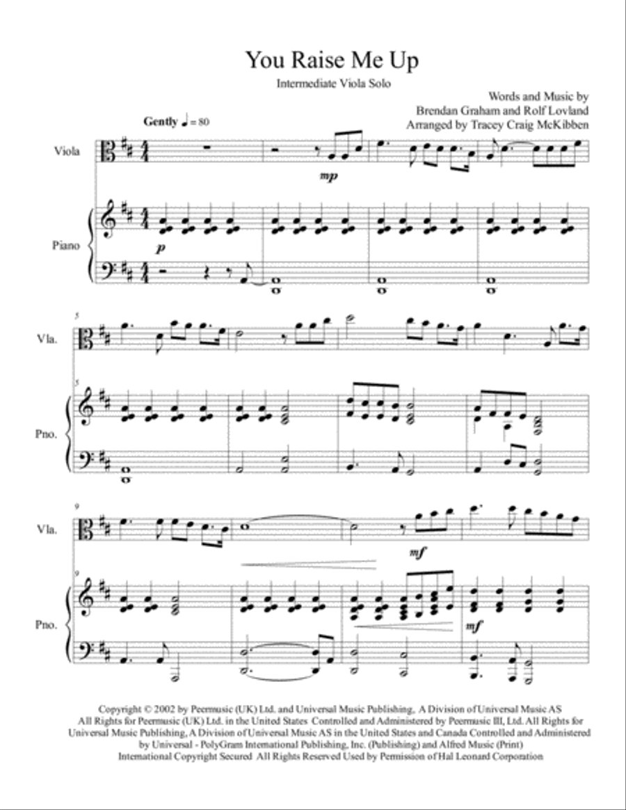 You Raise Me Up Viola scores gallery preview page 2
