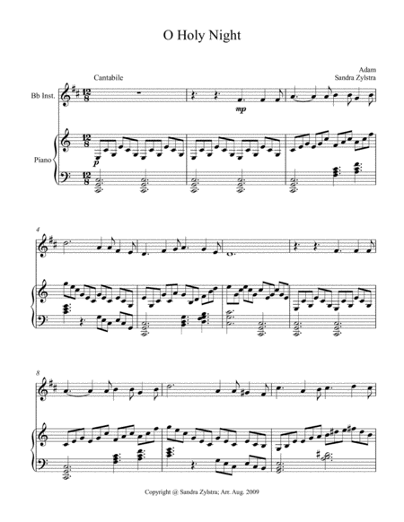 O Holy Night (treble Bb instrument solo) image number null