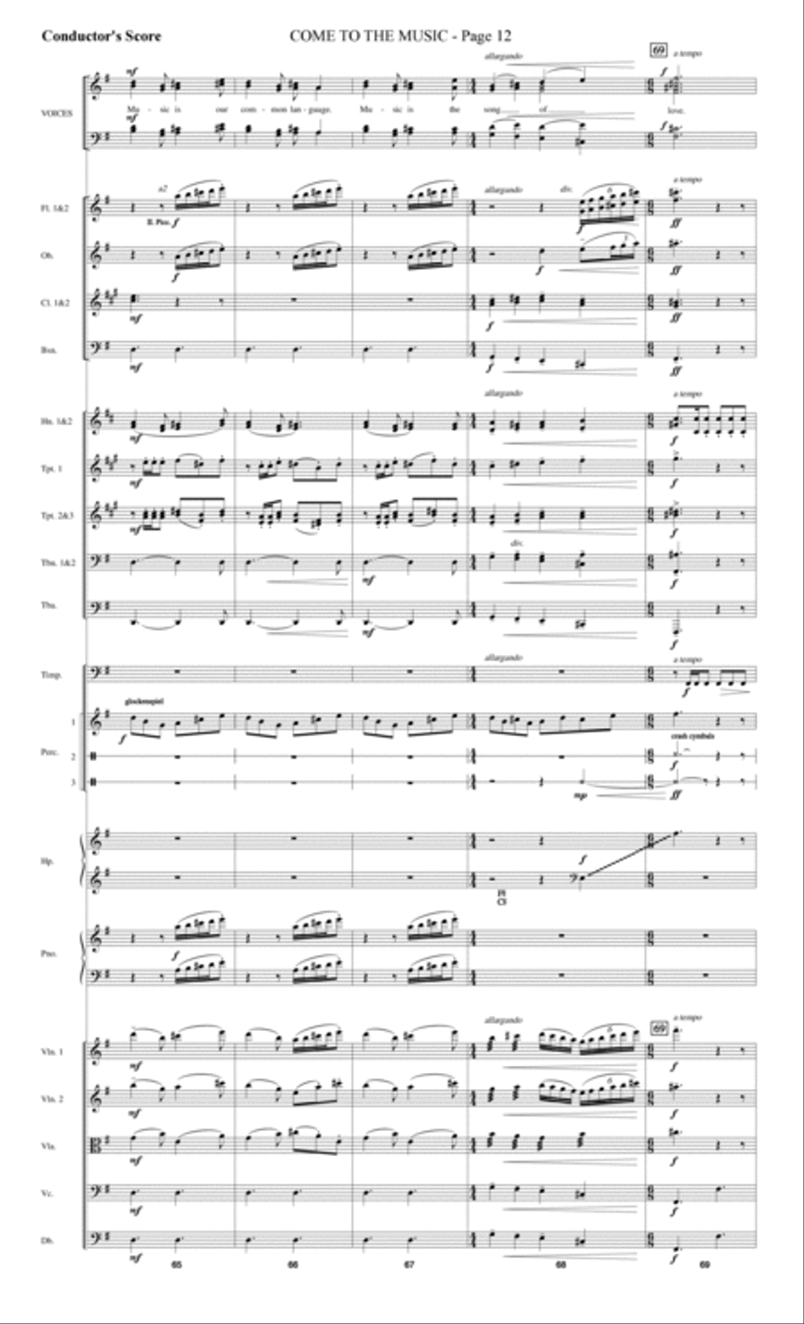Come to the Music - Score Choir scores gallery preview page 12