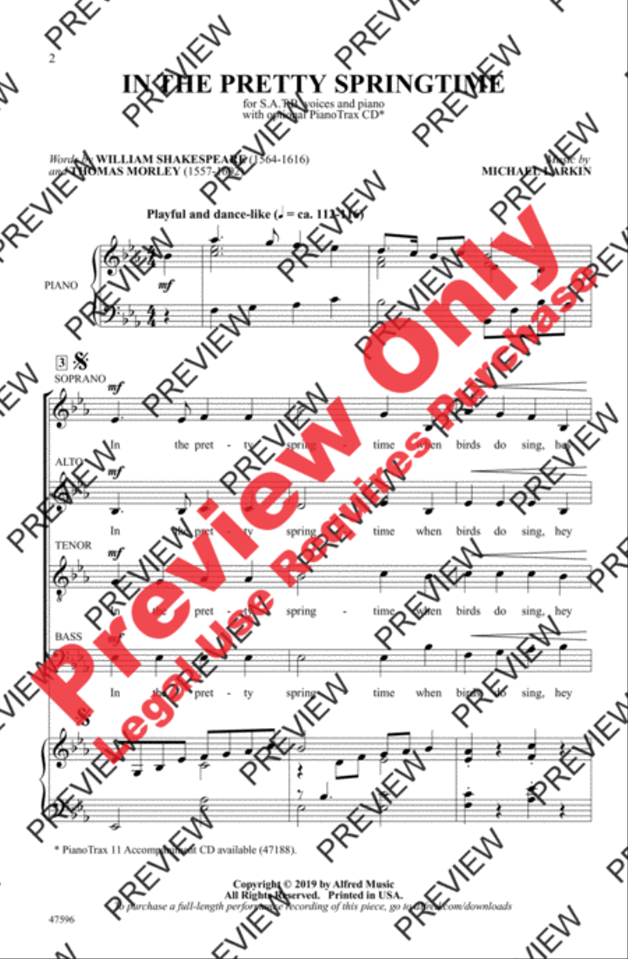 In the Pretty Springtime 4-Part scores gallery preview page 2