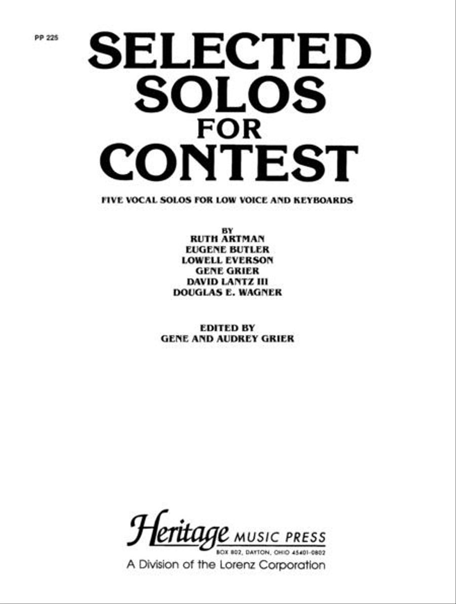 Selected Solos for Contest - Low Voice