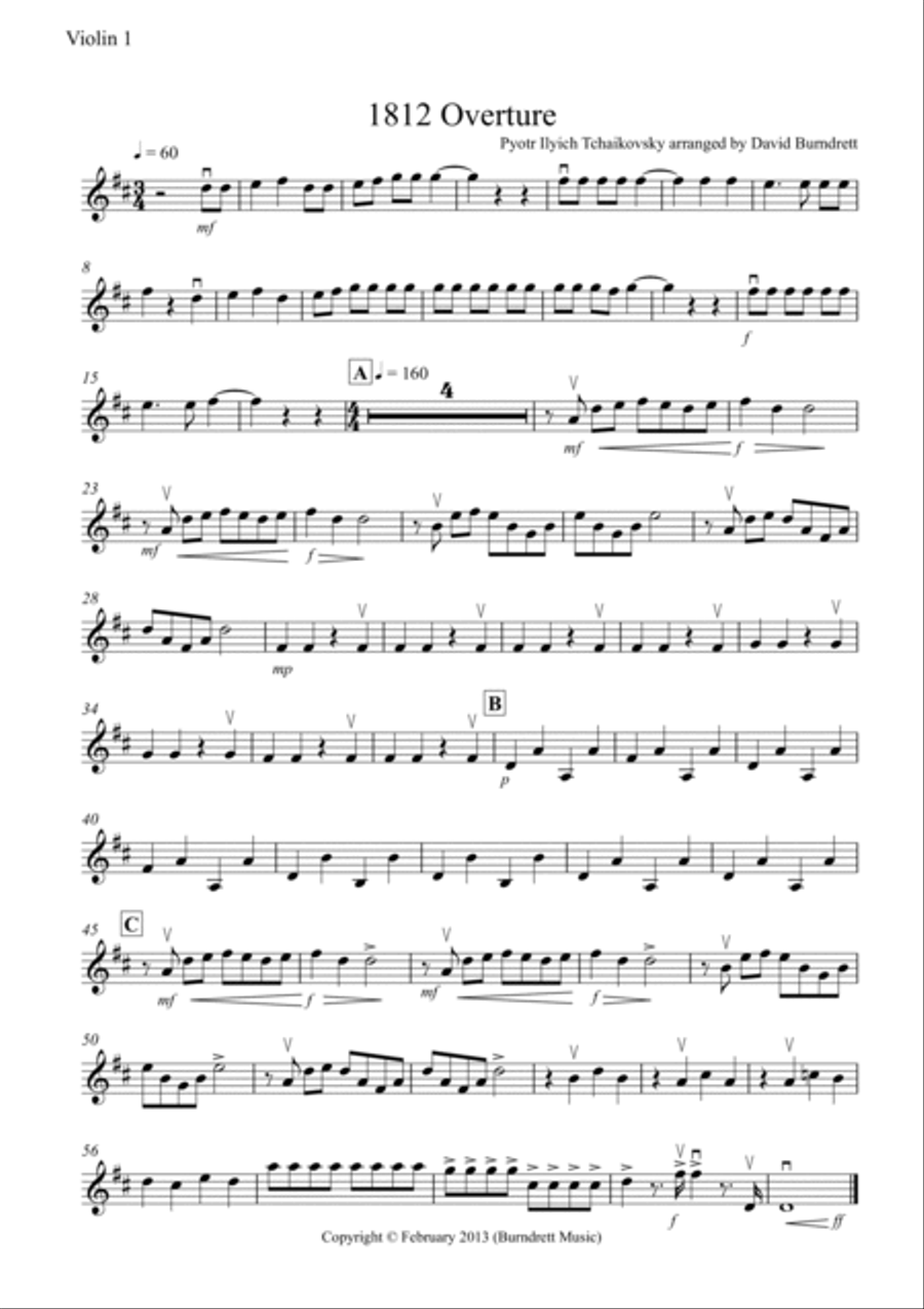 1812 Overture for Violin Quartet Violin Solo scores gallery preview page 4