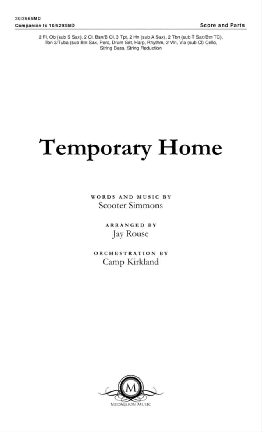 Temporary Home - Orchestral Score and Parts Choir scores gallery preview page 2