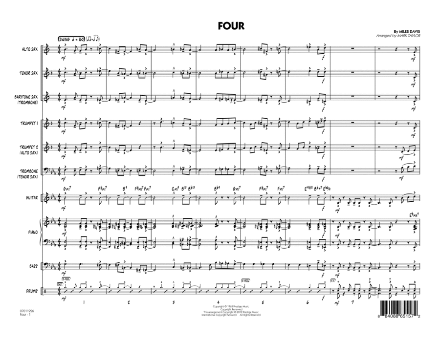 Four - Full Score Four - Full Score Jazz Ensemble scores gallery preview page 1