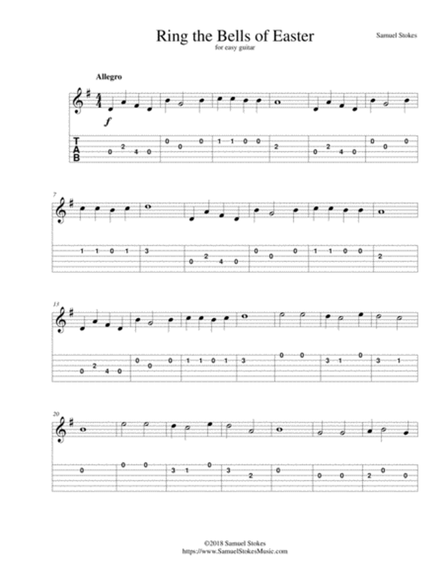 Ring the Bells of Easter - for easy guitar with TAB image number null