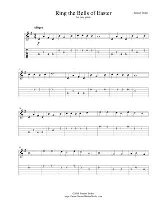 Ring the Bells of Easter - for easy guitar with TAB