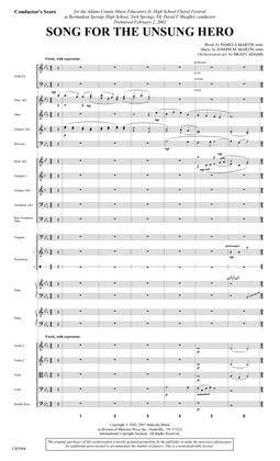 Song for the Unsung Hero - Full Score