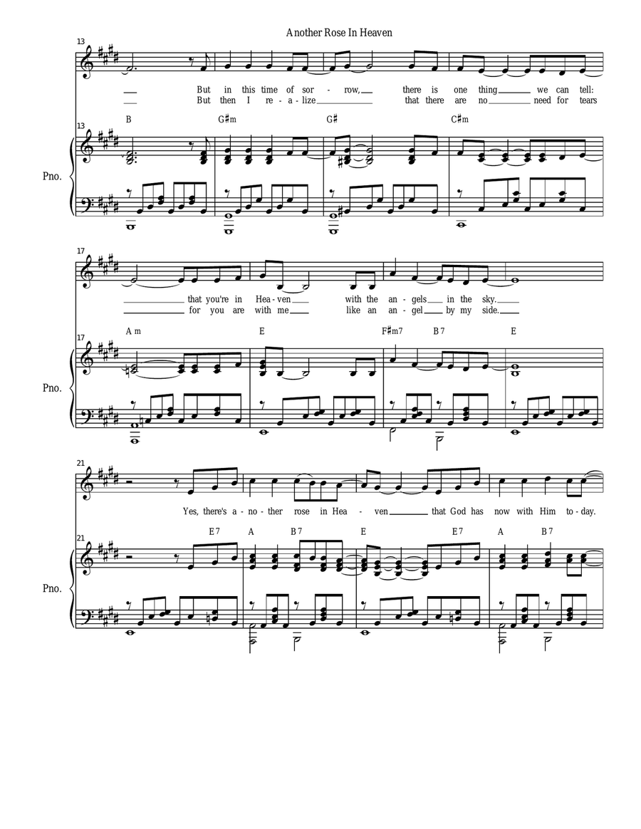 Another Rose In Heaven Piano, Vocal scores gallery preview page 2