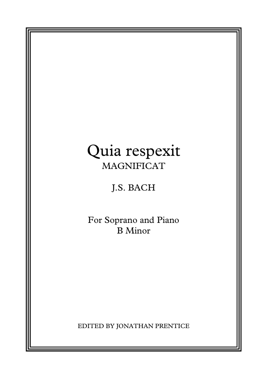 Book cover for Quia respexit - Magnificat in D (B Minor)