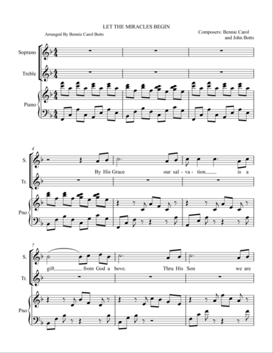 Let The Miracles Begin Voice scores gallery preview page 1