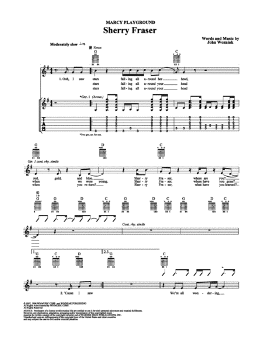 Sherry Fraser Electric Guitar scores gallery preview page 1