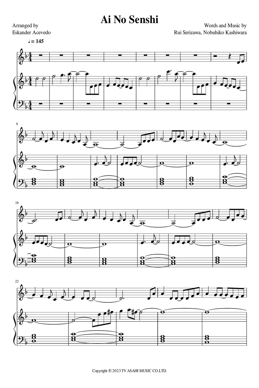 Aino Senshi Piano, Vocal scores gallery preview page 1