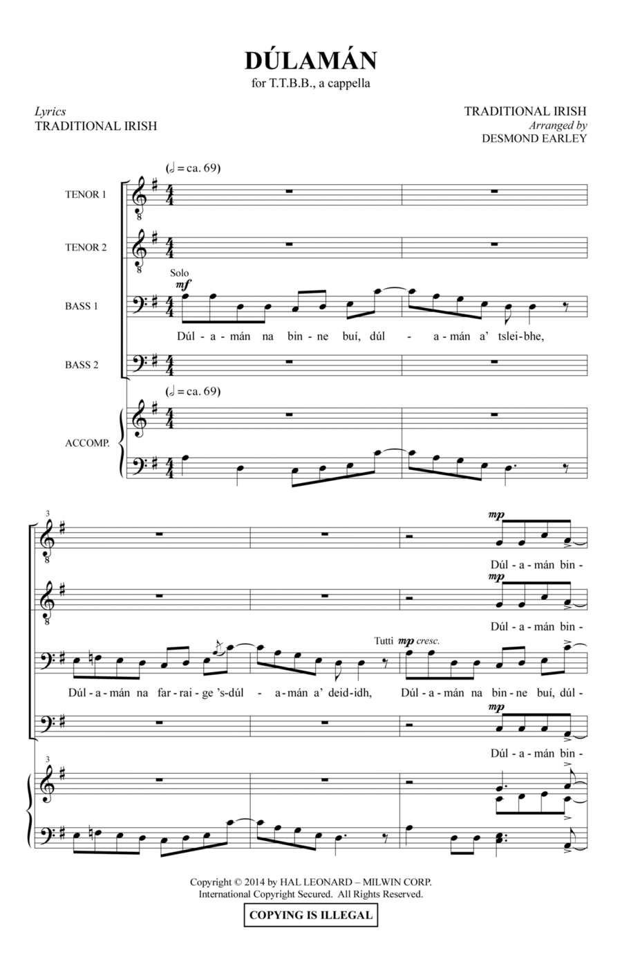 Dulaman Dulaman 3-Part scores gallery preview page 1