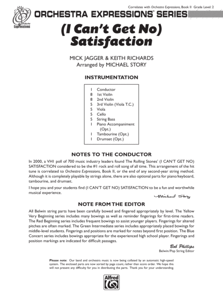 (I Can't Get No) Satisfaction: Score