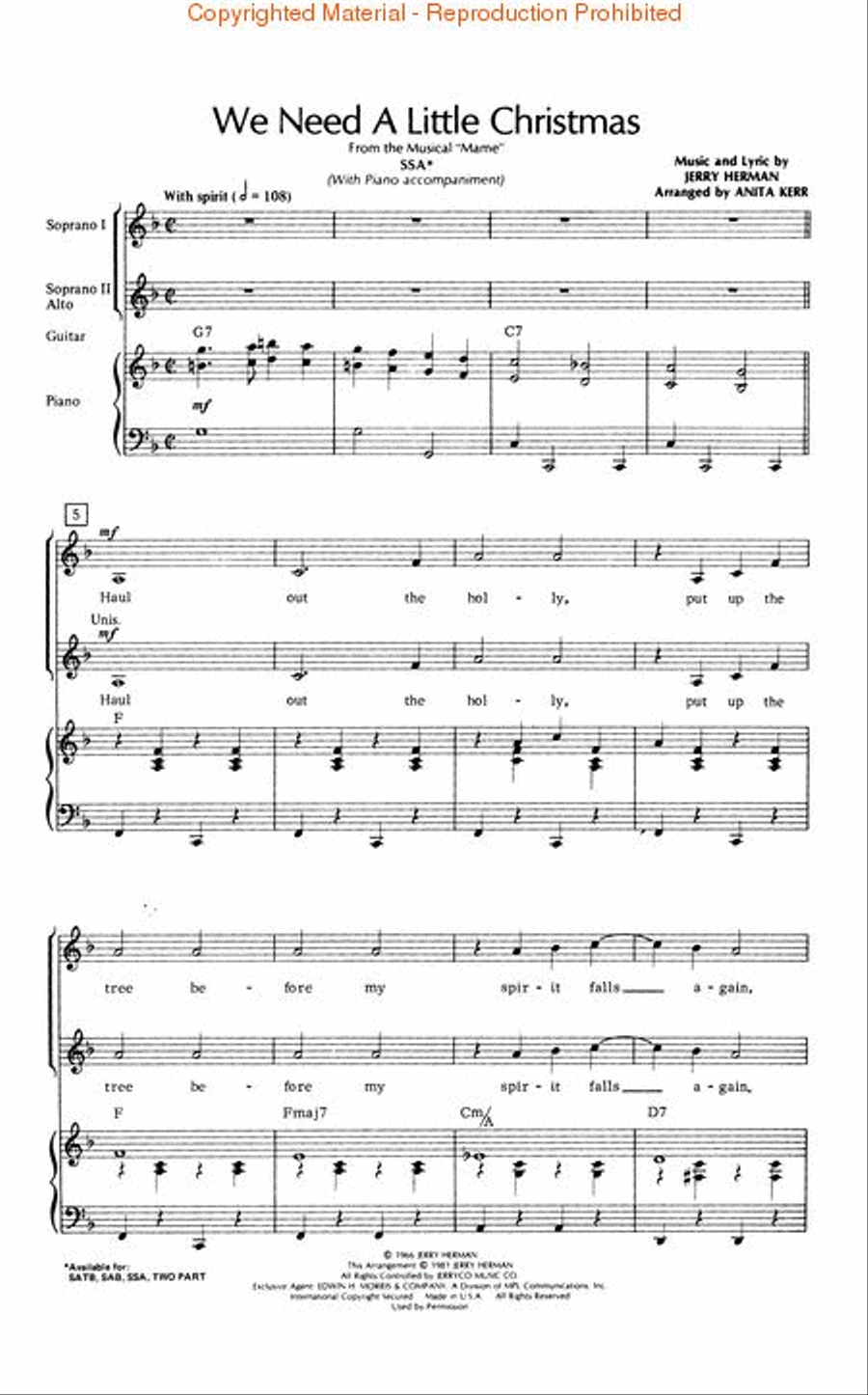 We Need a Little Christmas SSA scores gallery preview page 2