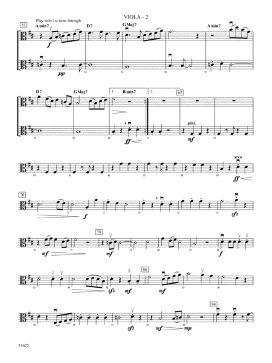 Bossa Azul: Viola Bossa Azul: Viola String Orchestra scores gallery preview page 2