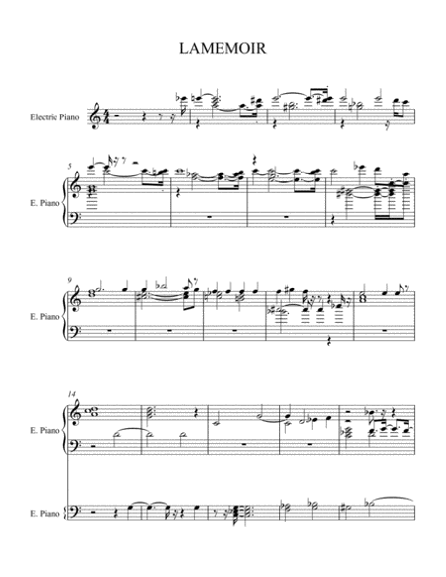 LaMemoir Piano Solo scores gallery preview page 1