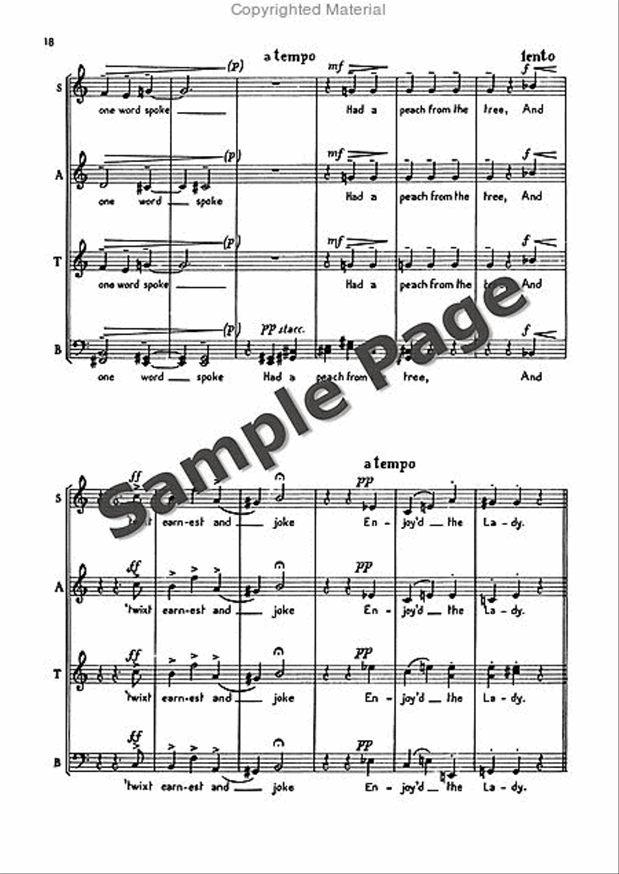Poems 5 & An Epigram Of Wm. Blake 4-Part scores gallery preview page 19