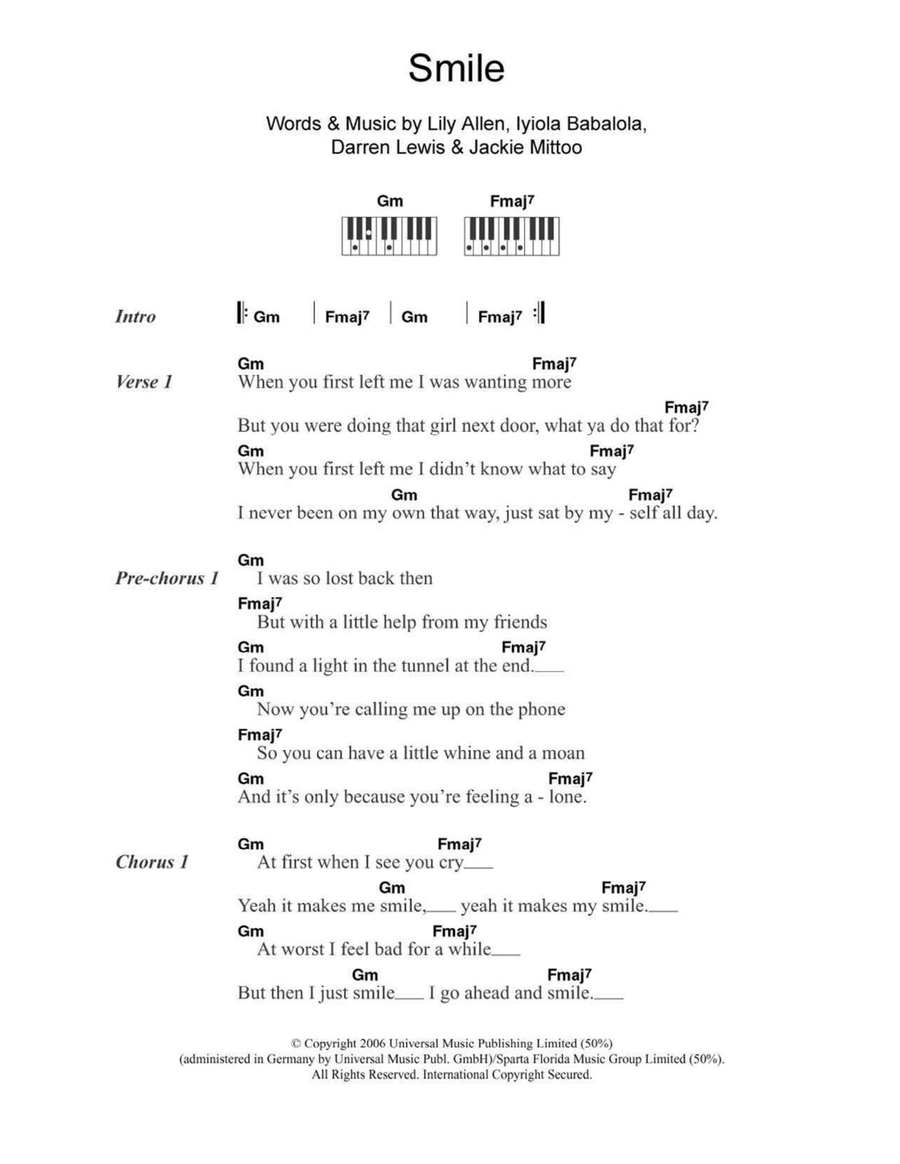 Smile Piano scores gallery preview page 1