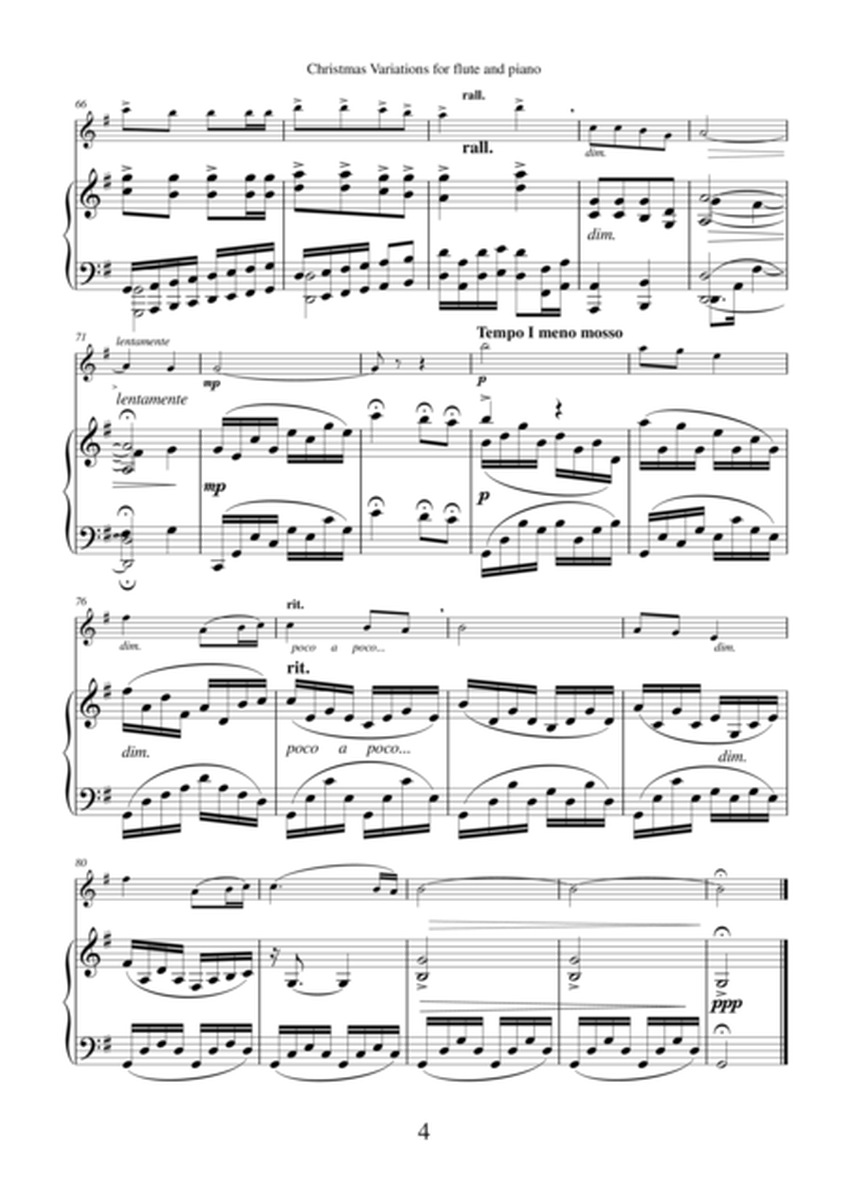 Christmas Variations (Advanced Christmas Carols) arrangements for flute and piano
