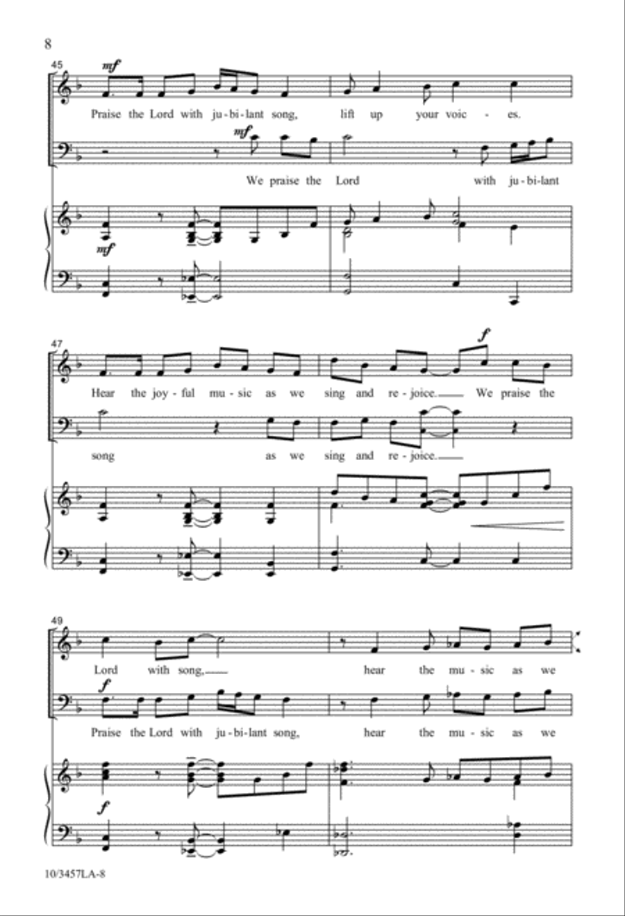 Praise the Lord with Jubilant Song 4-Part scores gallery preview page 8