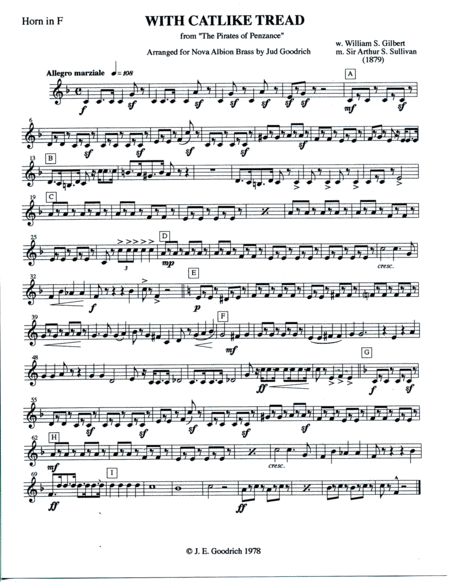 "With Catlike Tread" for brass quintet