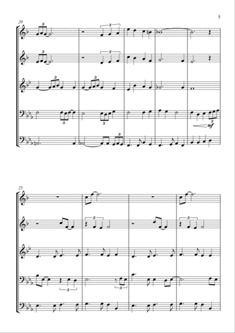 My Funny Valentine Brass Quintet scores gallery preview page 5
