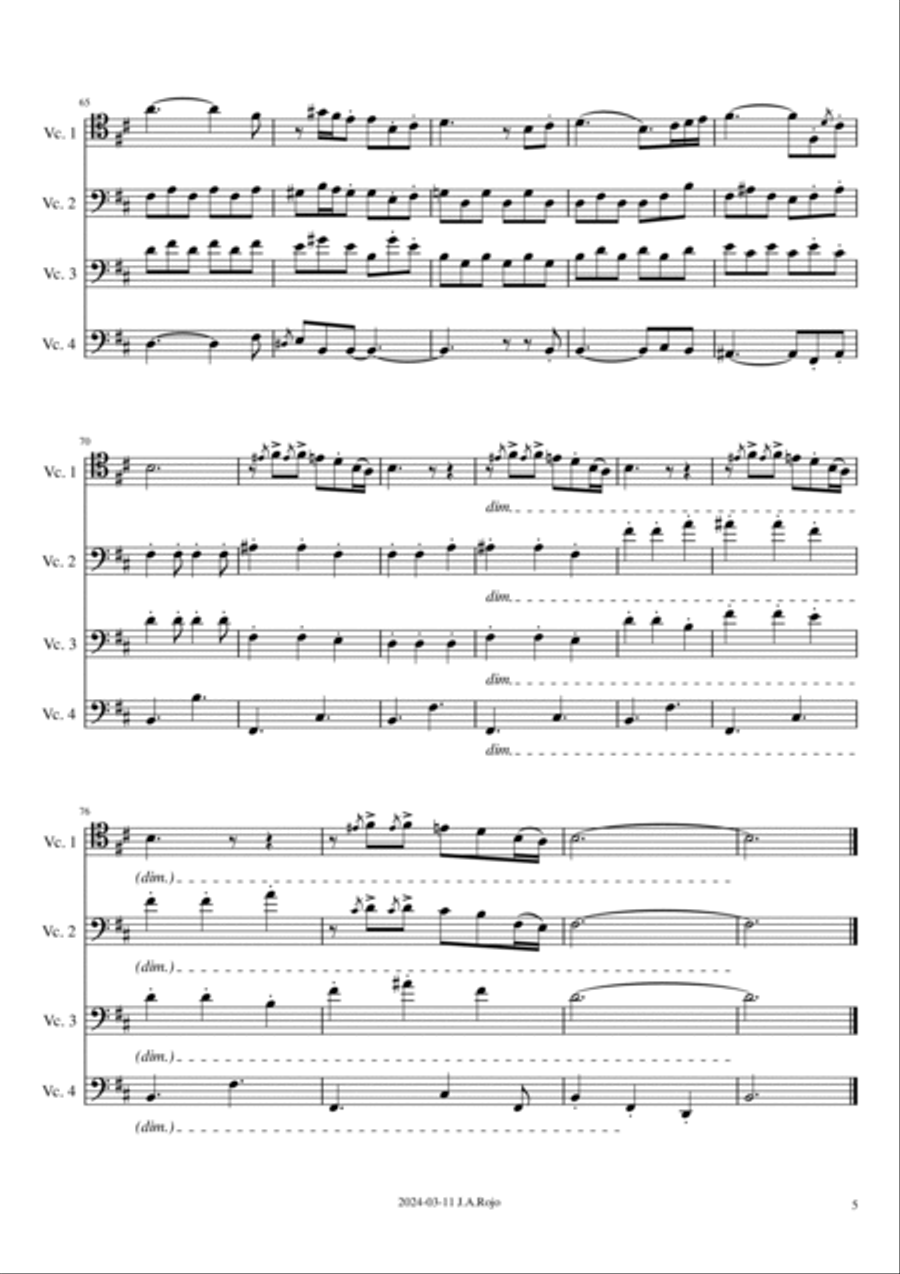 The House Of The Rising Sun String Quartet scores gallery preview page 5