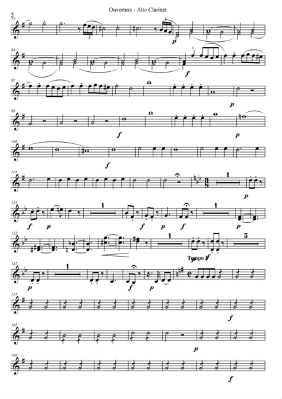 Abduction from the seraglio K. 384 Ouverture Woodwind Quintet scores gallery preview page 2