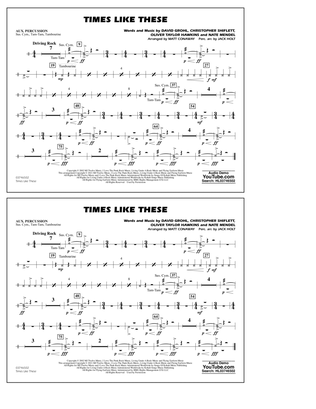 Times Like These (arr. Matt Conaway & Jack Holt) - Aux Percussion