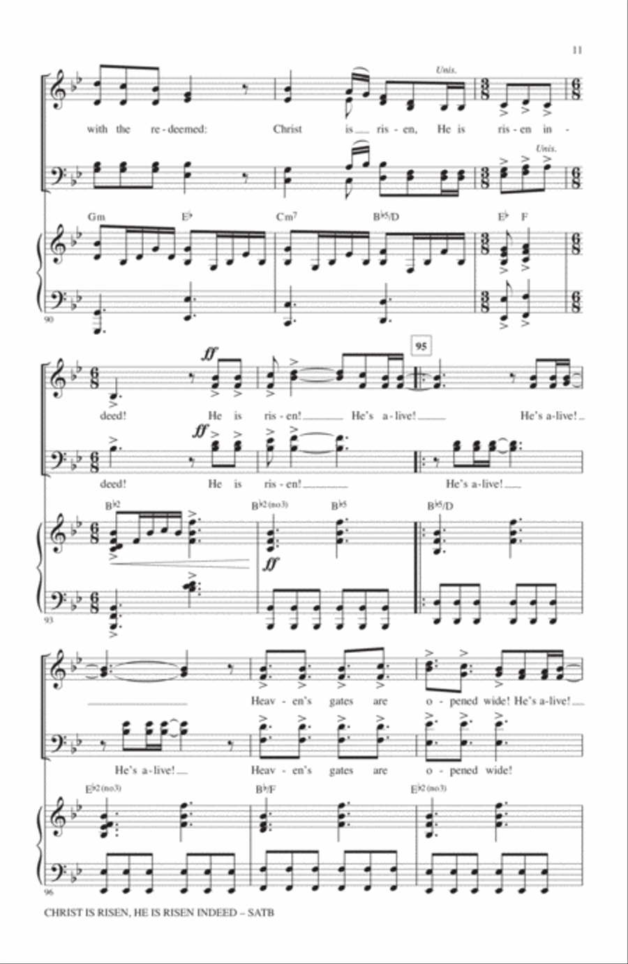 Christ Is Risen, He Is Risen Indeed (arr. James Koerts) 4-Part scores gallery preview page 10