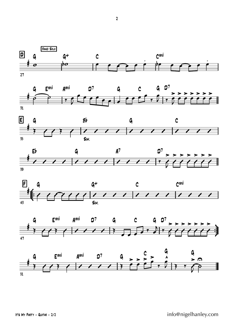 It's My Party Jazz Ensemble scores gallery preview page 3