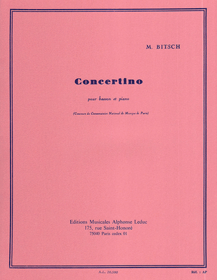 Book cover for Concertino Basson Et Piano