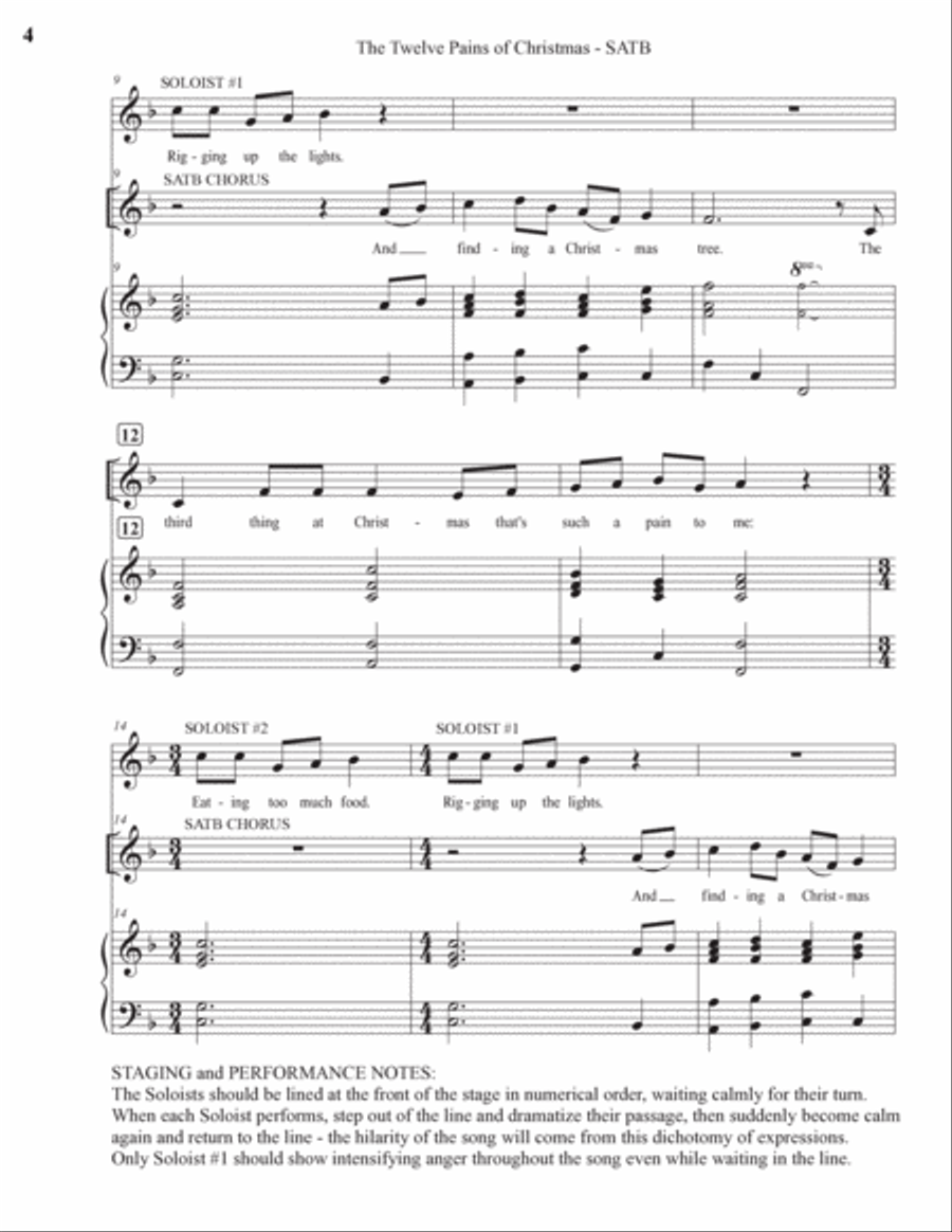 The Twelve Pains Of Christmas 4-Part scores gallery preview page 4