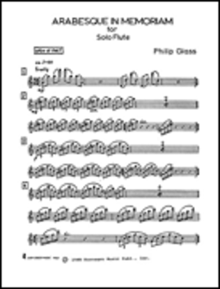 Book cover for Philip Glass: Arabesque In Memoriam (Solo Flute)