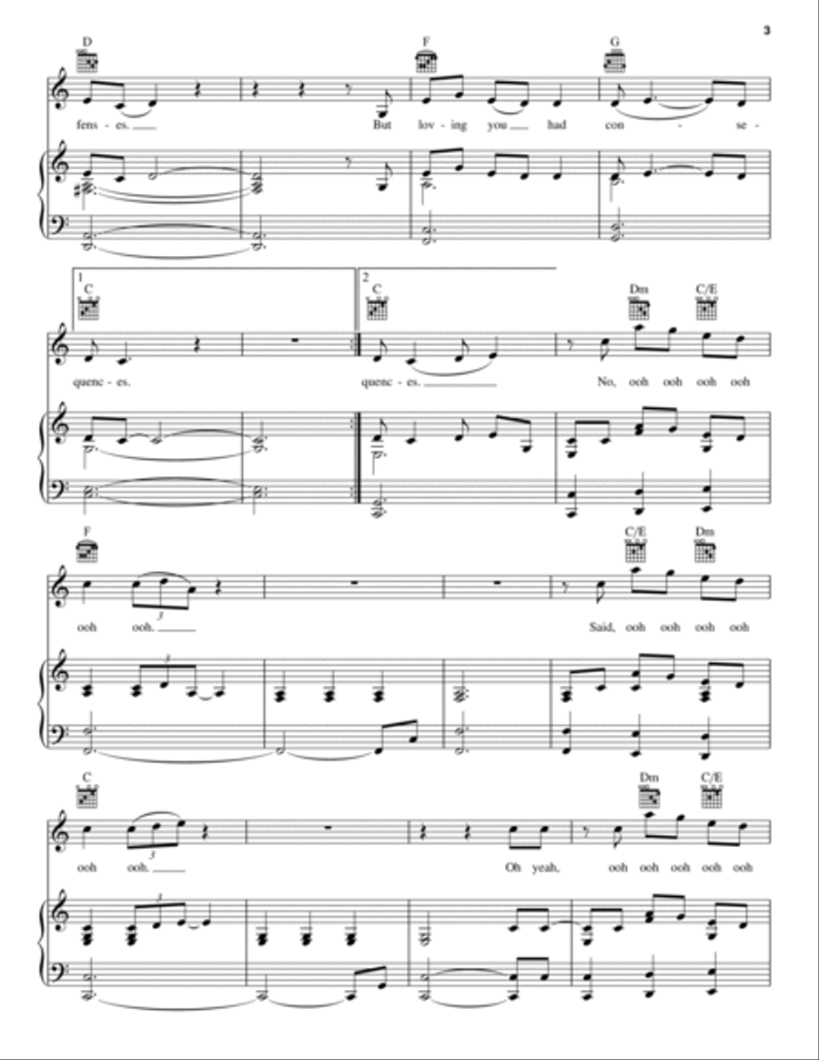 Consequences Piano, Vocal, Guitar scores gallery preview page 3