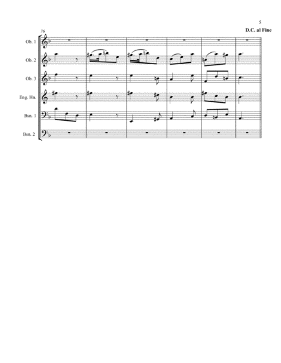 Water Music Suite, Mvt. 2 Woodwind Ensemble scores gallery preview page 5