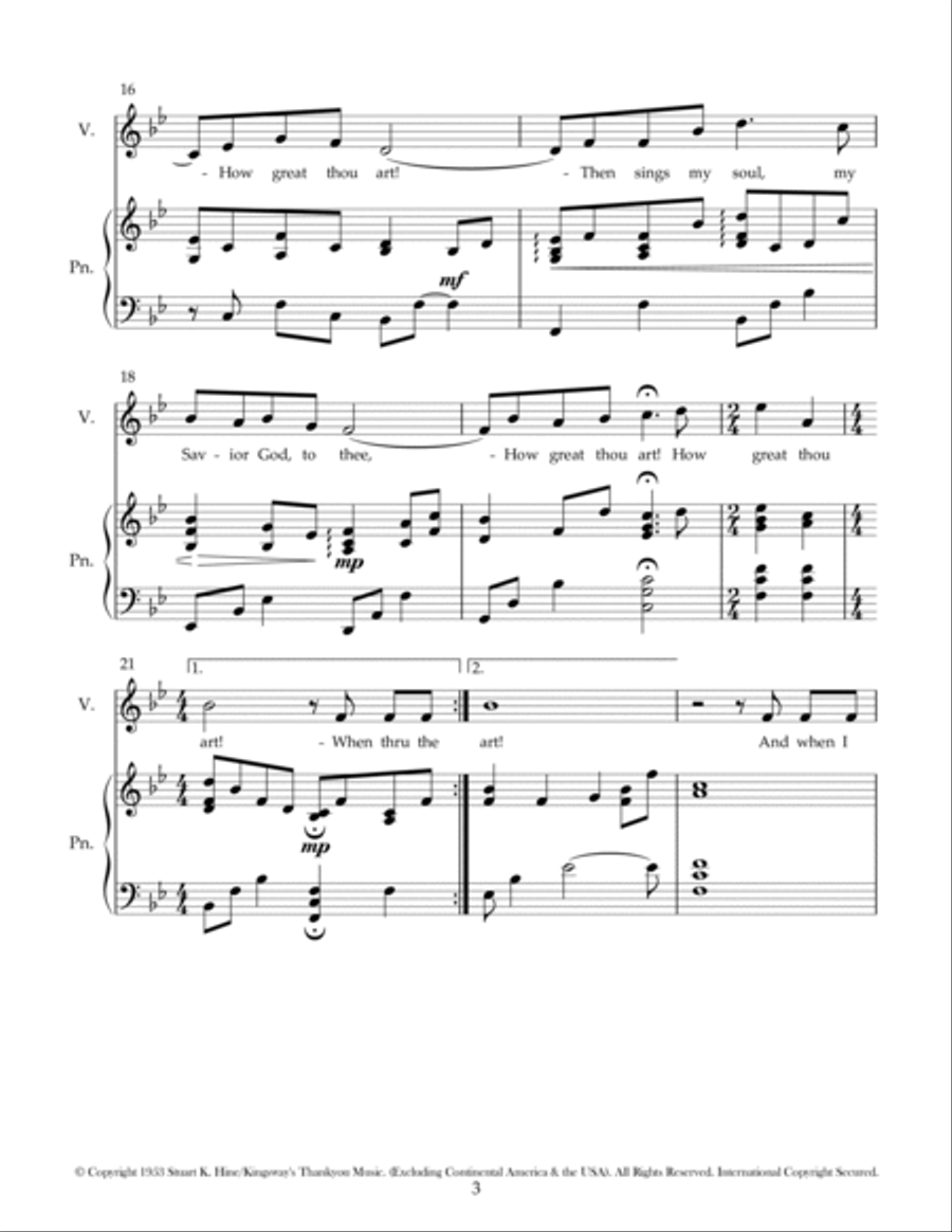 How Great Thou Art High Voice scores gallery preview page 3