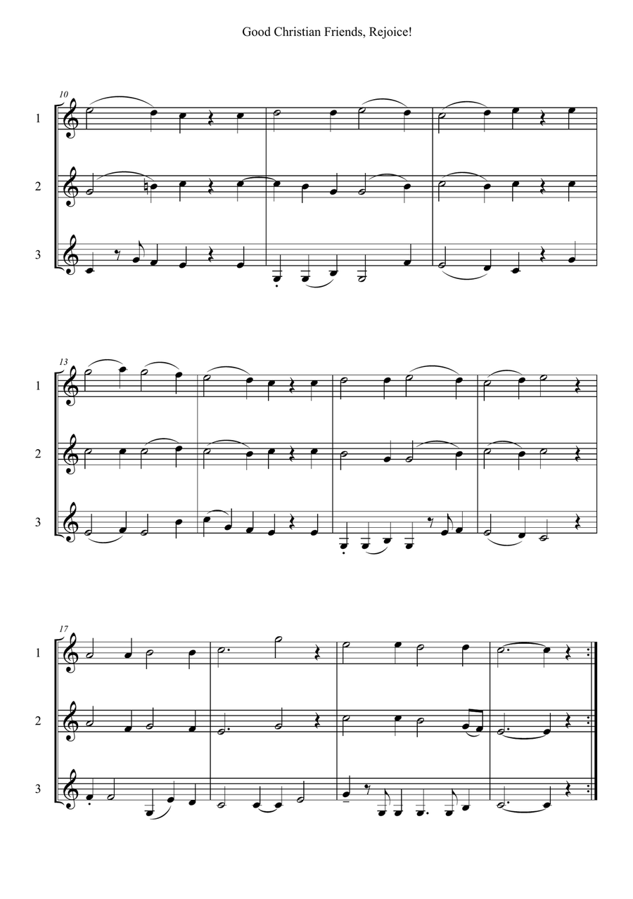 Good Christian Friends, Rejoice! Trumpet Solo scores gallery preview page 2
